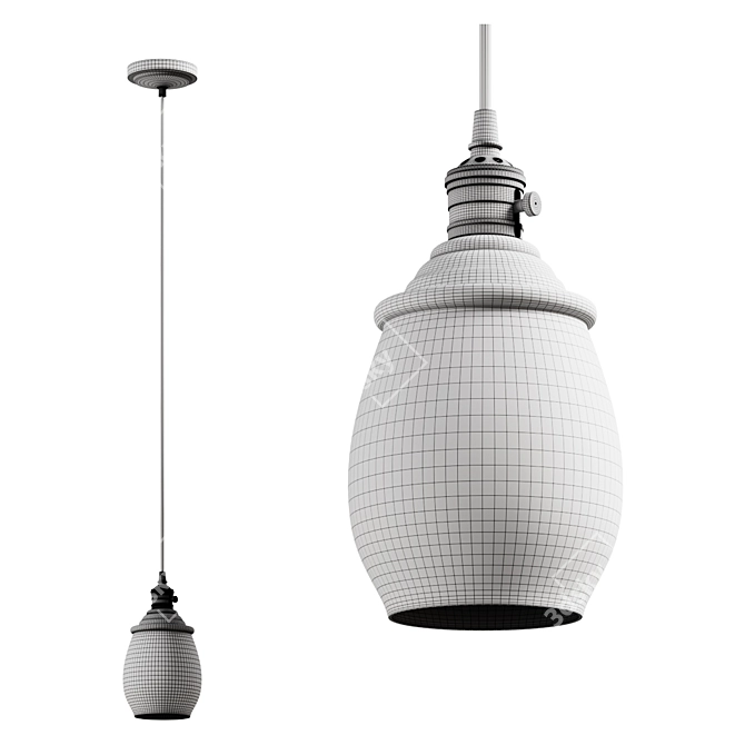 Petite Glass Cord Pendant Light 3D model image 3