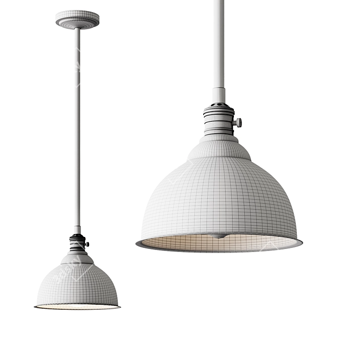 Metal Bell Pole Pendant Light 3D model image 3