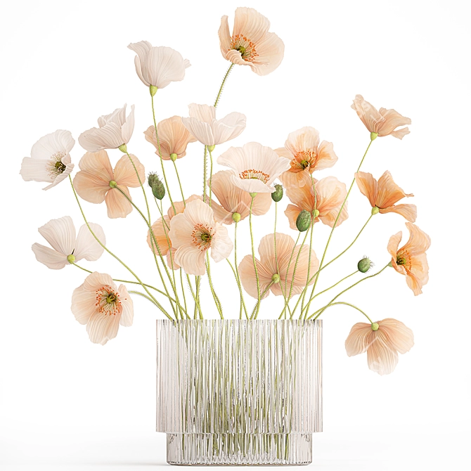 Modern Field Flower Bouquet 3D model image 1