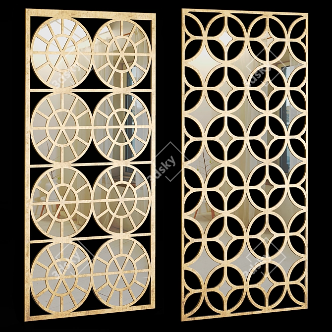 Decorative Panel Set, Mirror Inserts 3D model image 1