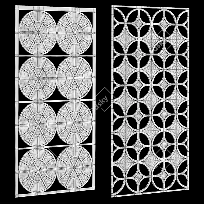 Decorative Panel Set, Mirror Inserts 3D model image 3