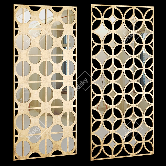 Decorative Panel Set, Mirror Inserts 3D model image 4