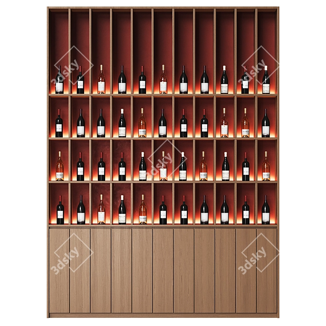 Modern Wine Cellar Wall Mount 3D model image 1