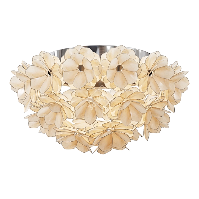 Capiz Petal Flower Ceiling Fixture 3D model image 1