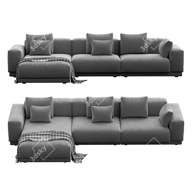 Modern 3D Vitra Place Sofa 3D model image 5