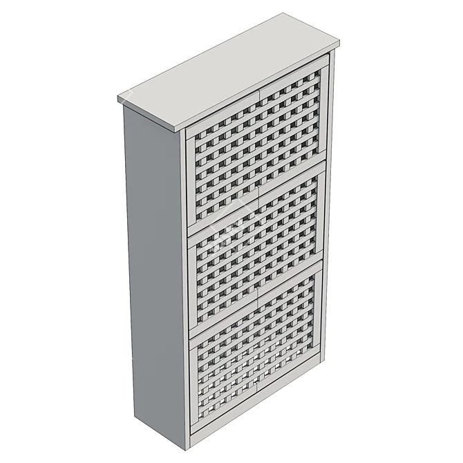  Modern Walnut Shoe Cabinet 3D model image 6