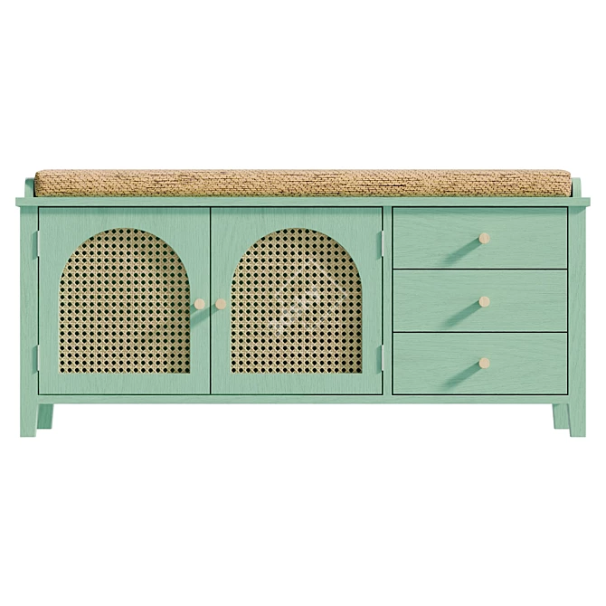 Hallway Shoe Bench with Storage 3D model image 2