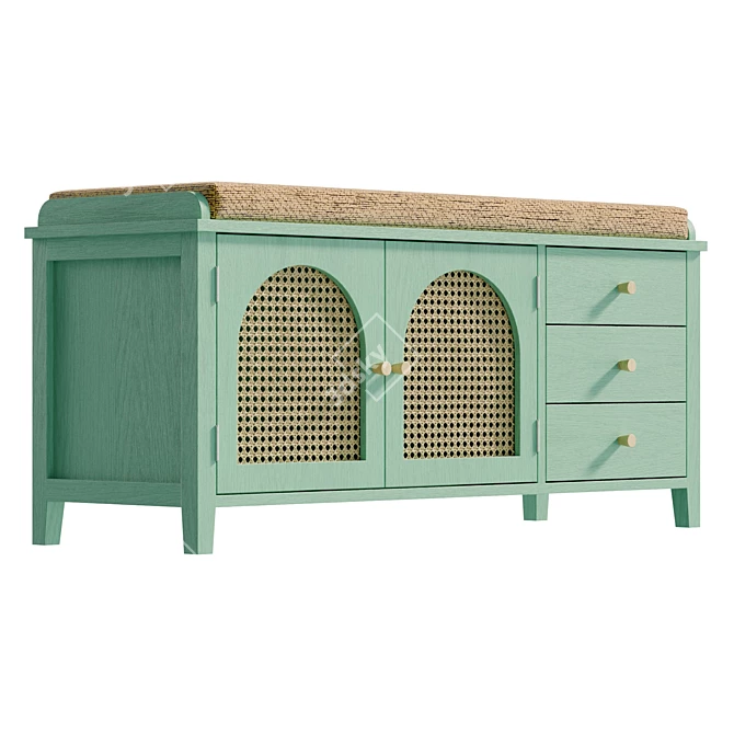 Hallway Shoe Bench with Storage 3D model image 4
