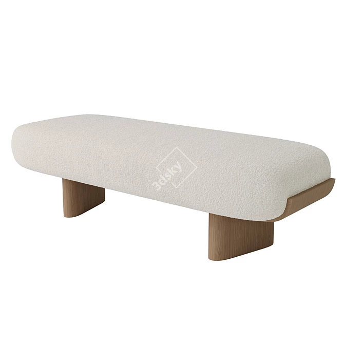 Minimalist Stone Garden Bench 3D model image 1