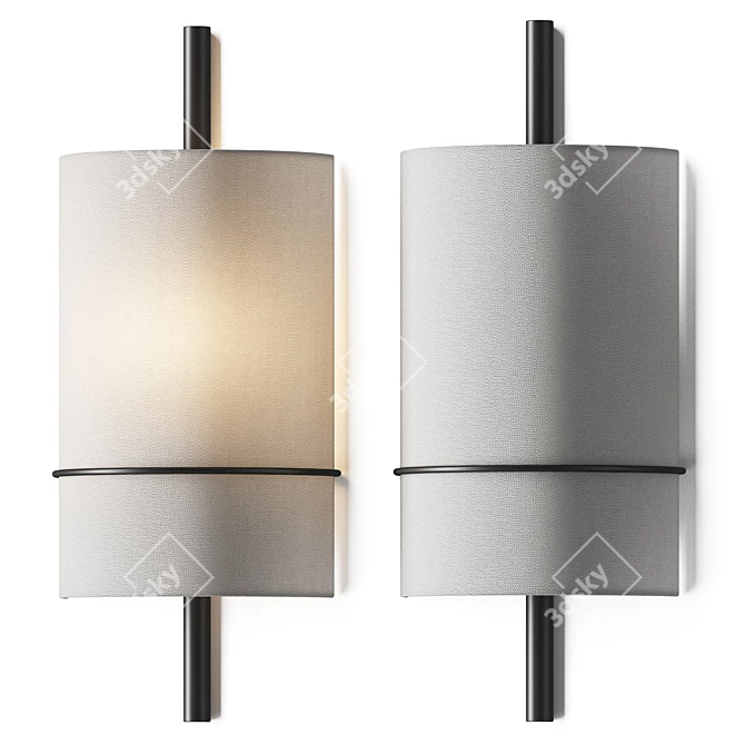 Modern PBR Shaw Sconce, 100x160x380mm 3D model image 1