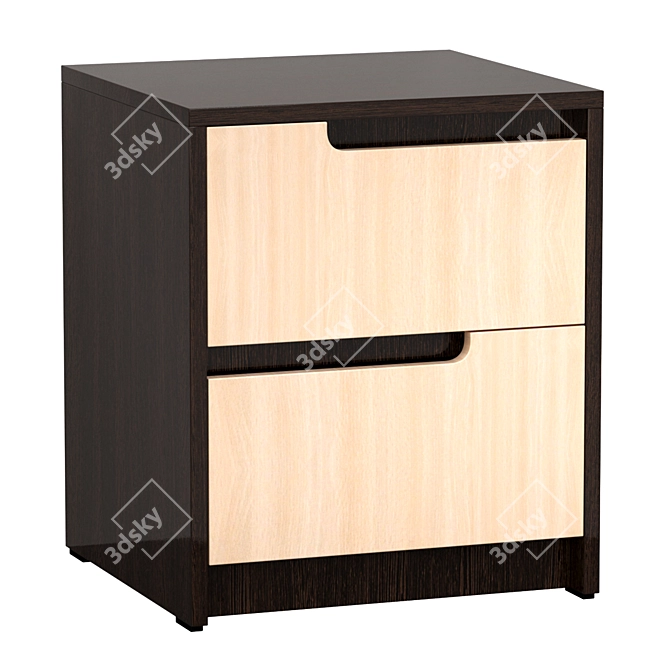 TEKS Havana Bedside Table (Milky Oak) 3D model image 1