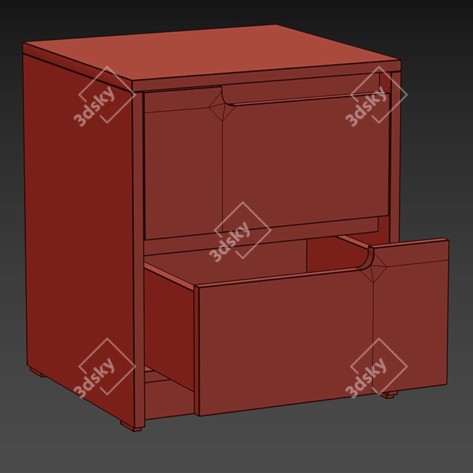 TEKS Havana Bedside Table (Milky Oak) 3D model image 3