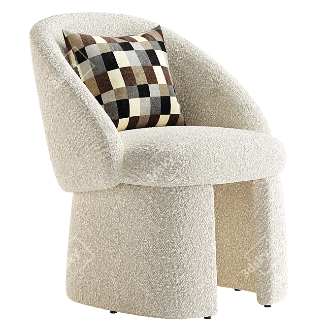 Boucle Gemma Chair 3D Model 3D model image 1