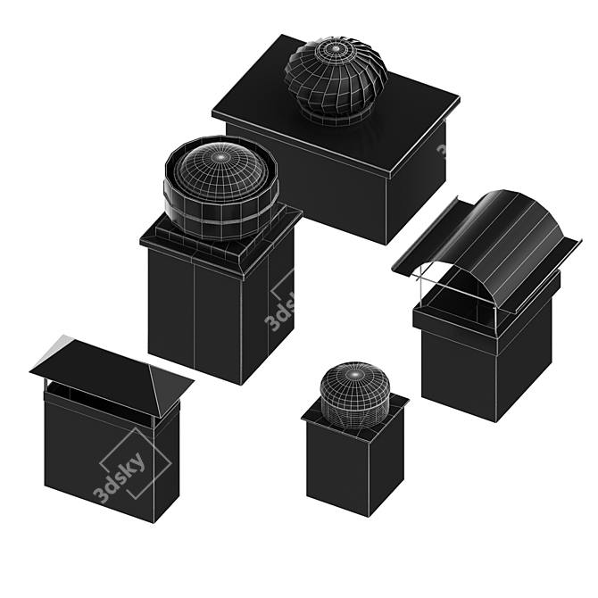 Versatile Chimney Ventilations Collection 3D model image 5