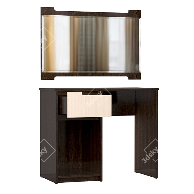 Gavana Cosmetics Table with Mirror 3D model image 2