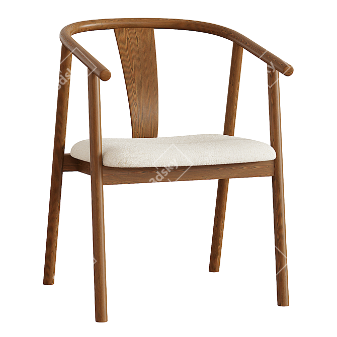 Santolina Gray Smoked Oak Chair 3D model image 1