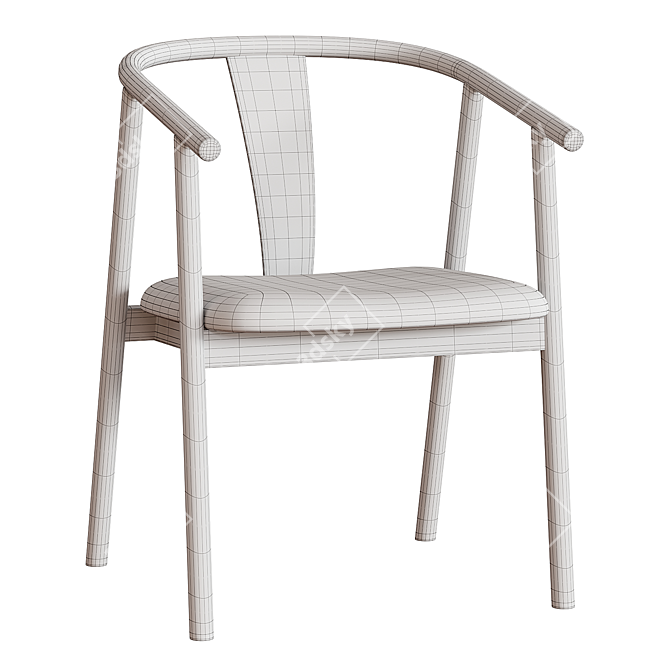 Santolina Gray Smoked Oak Chair 3D model image 4