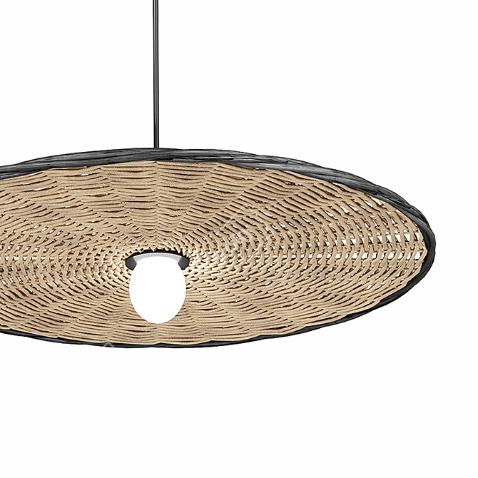 Rattan Pendant Light 100cm Wide 3D model image 7