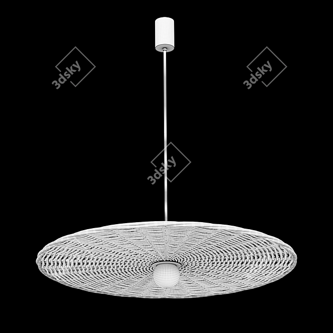 Rattan Pendant Light 100cm Wide 3D model image 8