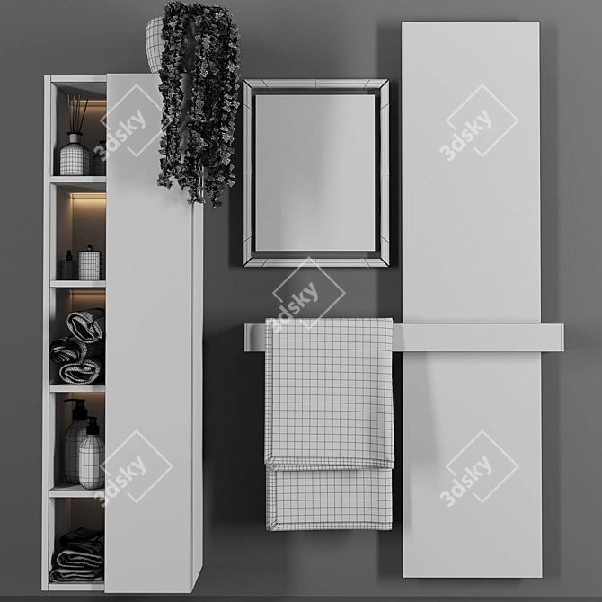 Versatile Bathroom Accessories Set 3D model image 5