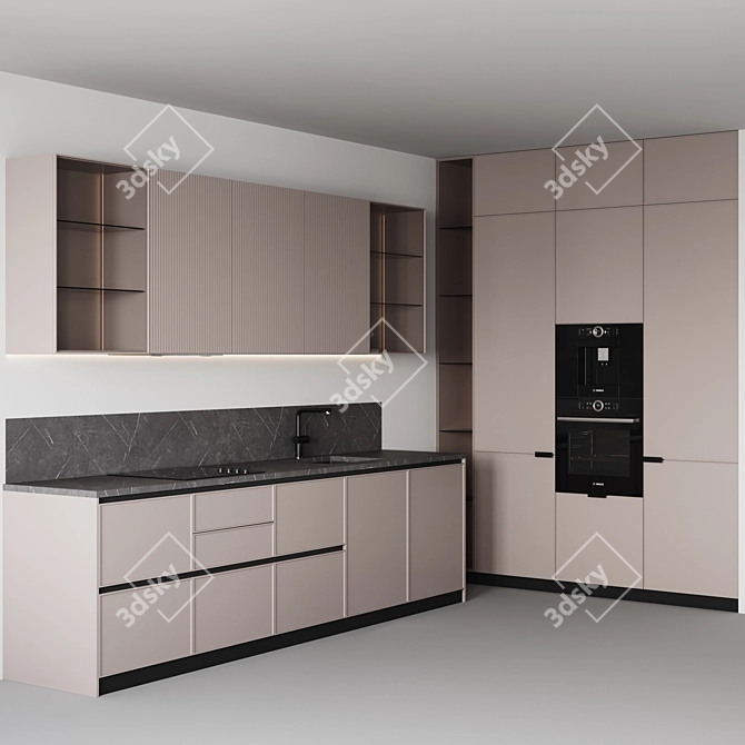 Customizable Modern Kitchen Design 3D model image 3