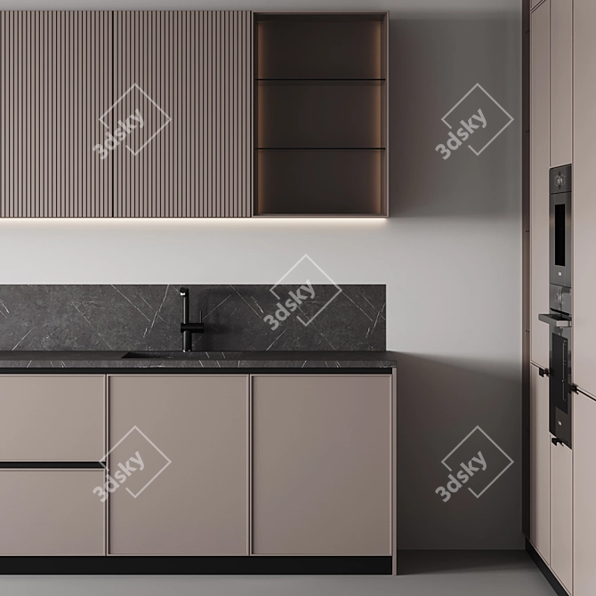 Customizable Modern Kitchen Design 3D model image 5