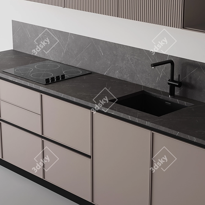 Customizable Modern Kitchen Design 3D model image 6