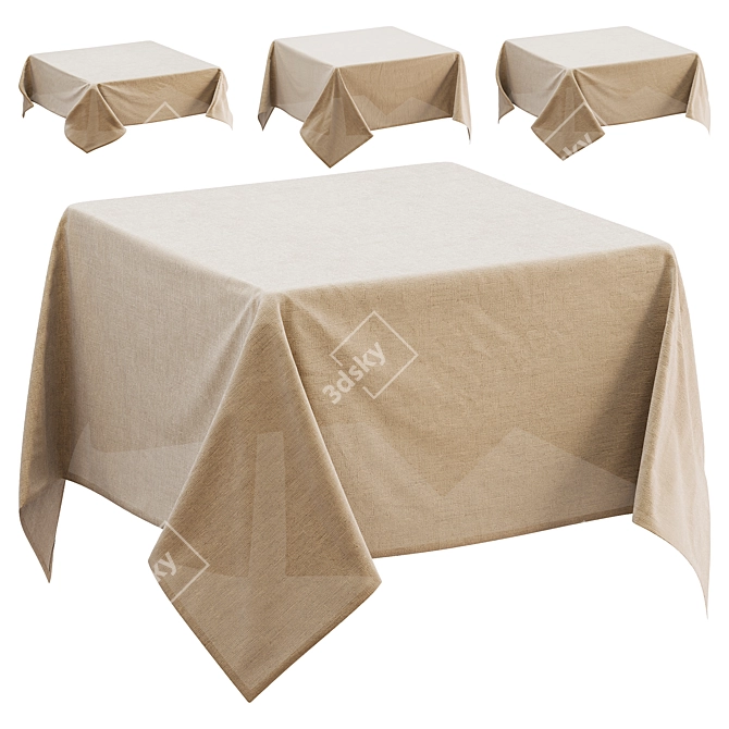 Square Tablecloth Set - Linen Collection 3D model image 1