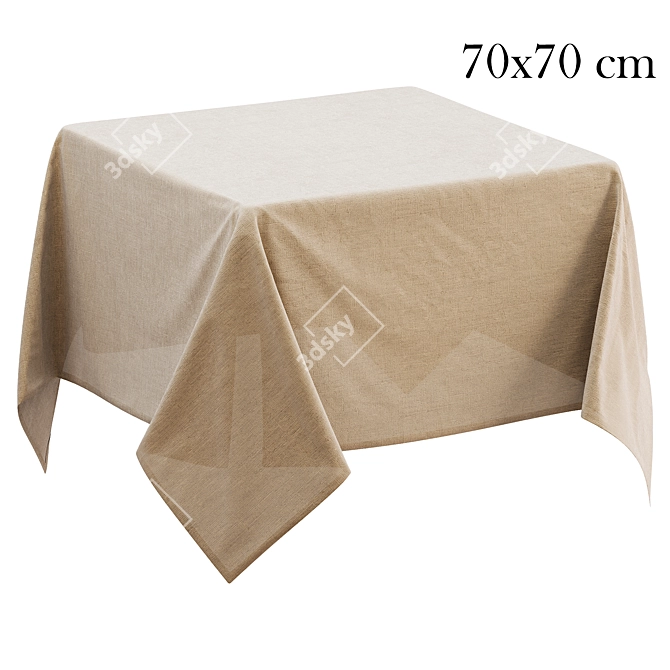 Square Tablecloth Set - Linen Collection 3D model image 2