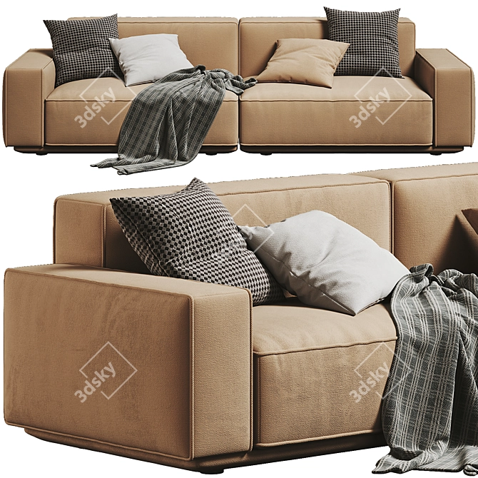 Modern Elegance: Arflex 2-Seater Sofa 3D model image 3