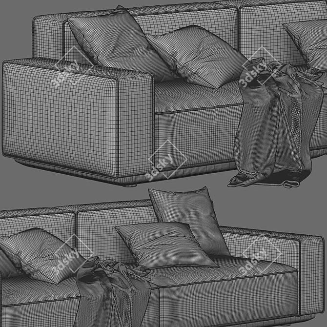 Modern Elegance: Arflex 2-Seater Sofa 3D model image 5