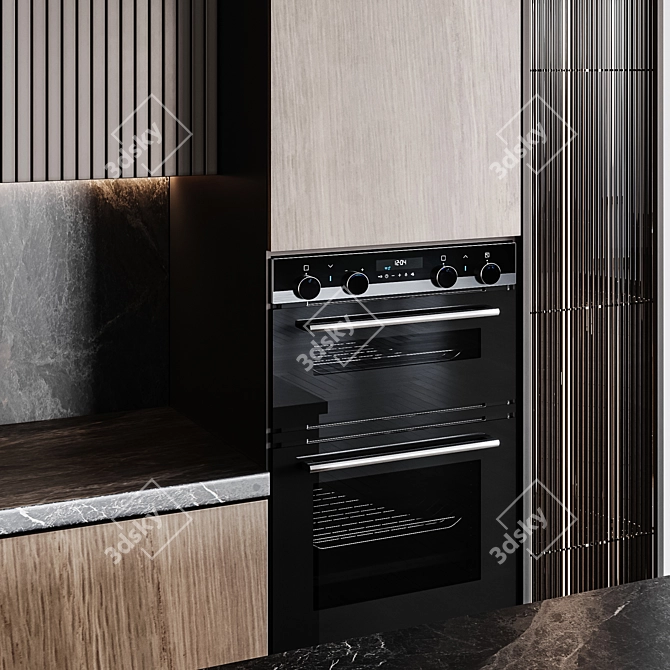  Modern Editable Kitchen Unit 3D model image 5