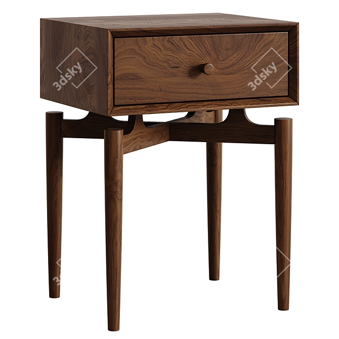 Scandinavian Style Bedside Table 3D model image 2