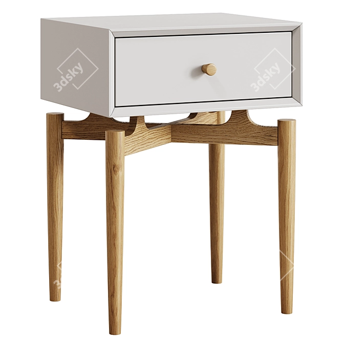 Scandinavian Style Bedside Table 3D model image 3