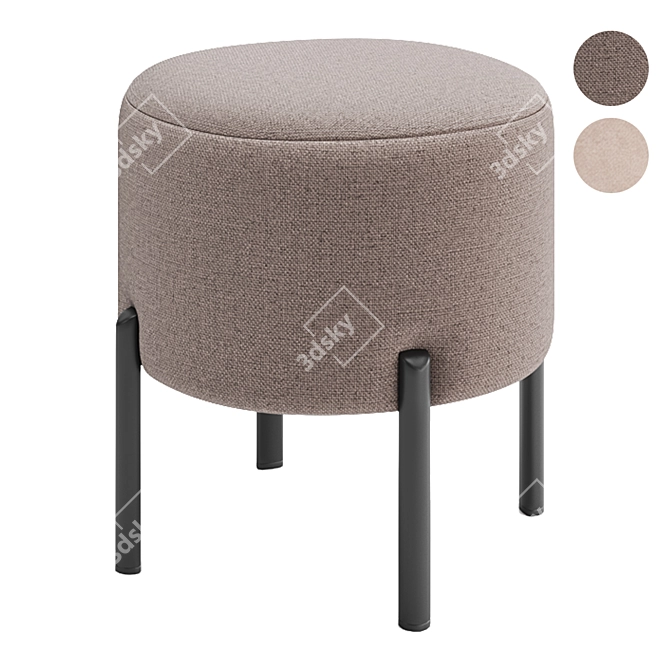 Charlie Ottoman Pouf, 43x43x45cm 3D model image 1