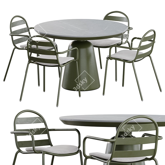 Outdoor Dining Set Kave Home 3D model image 1
