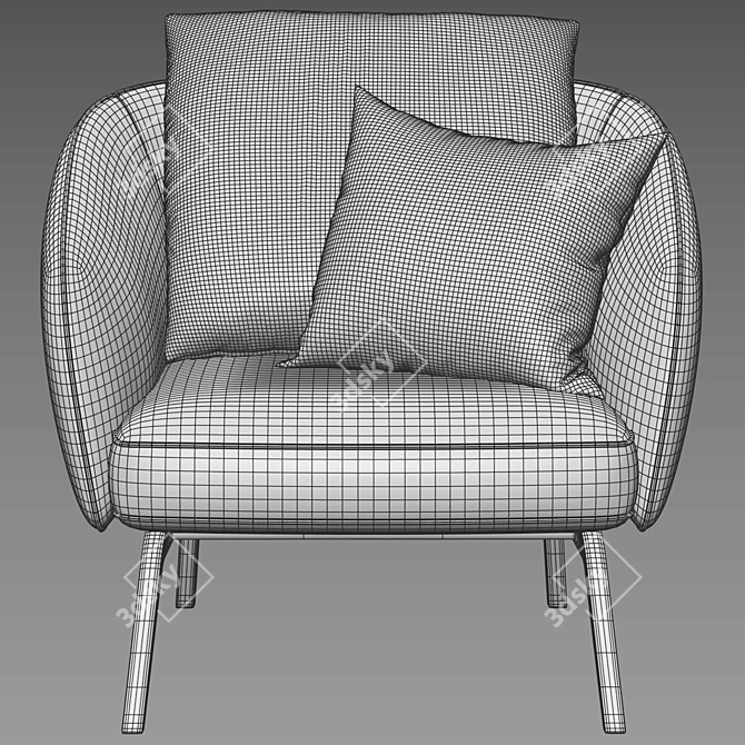 Domo Fabric Armchair: Contemporary Comfort 3D model image 2