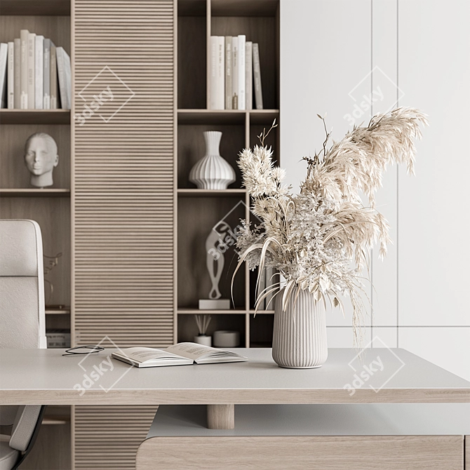 Executive Boss Desk - Elegant Modern 3D model image 3