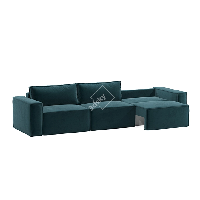 Modern Chic 3-Block Sofa 3D model image 2