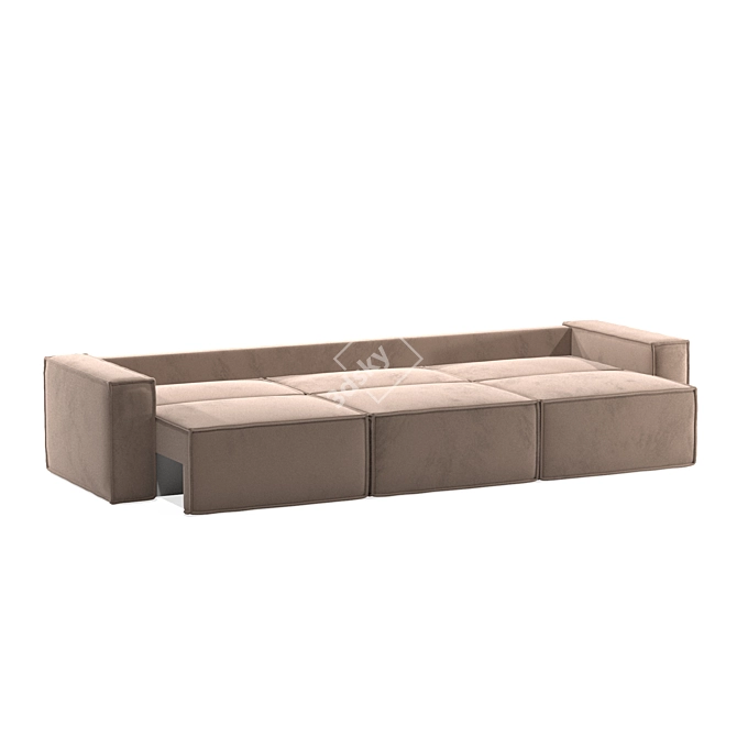 Modern Chic 3-Block Sofa 3D model image 5