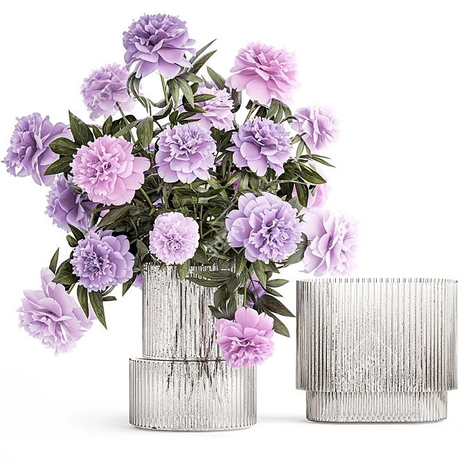 Modern Glass Vase Flower Collection 3D model image 4