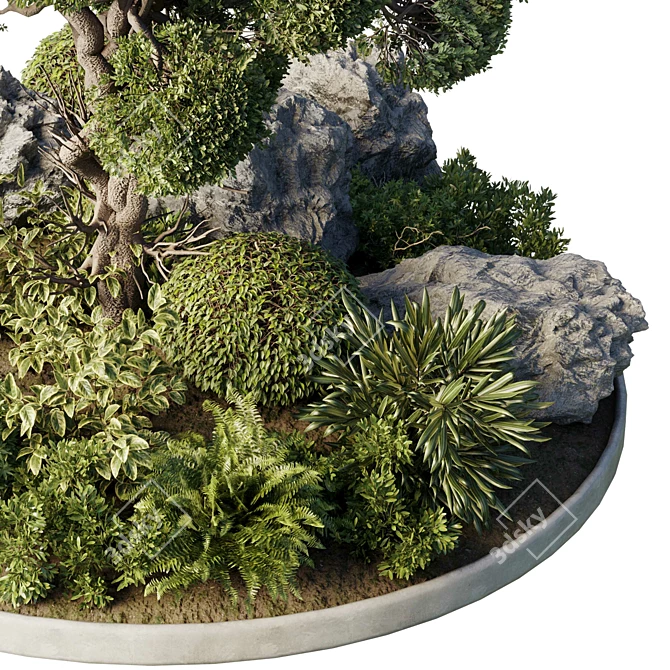 Gorgeous Circle Outdoor Plants 3D model image 3