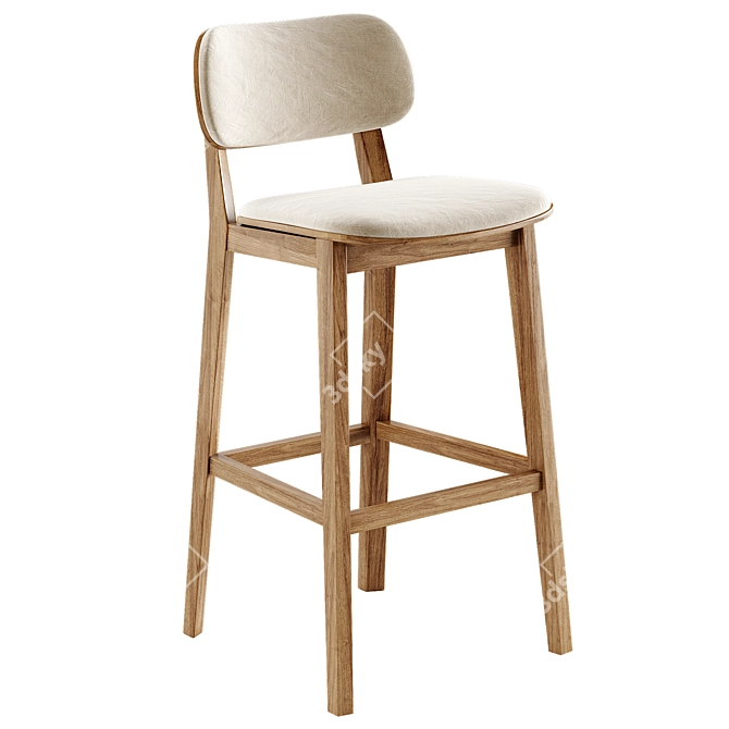 Contemporary Fabric Barstool by PARLA 3D model image 1