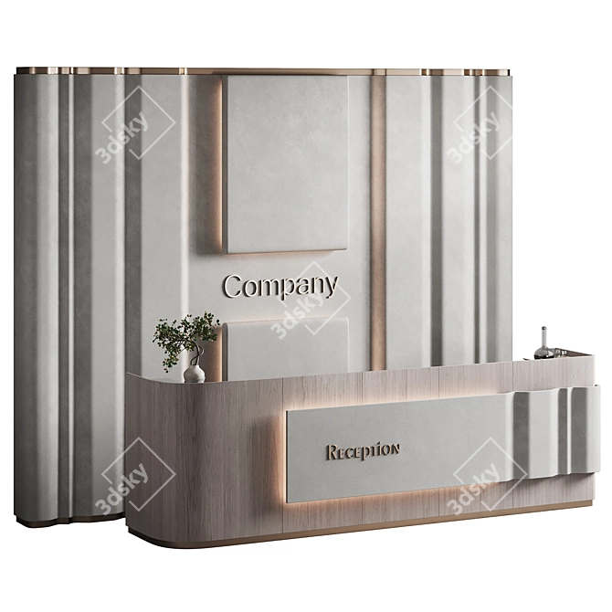 Modern Reception Desk 3D Model 3D model image 1