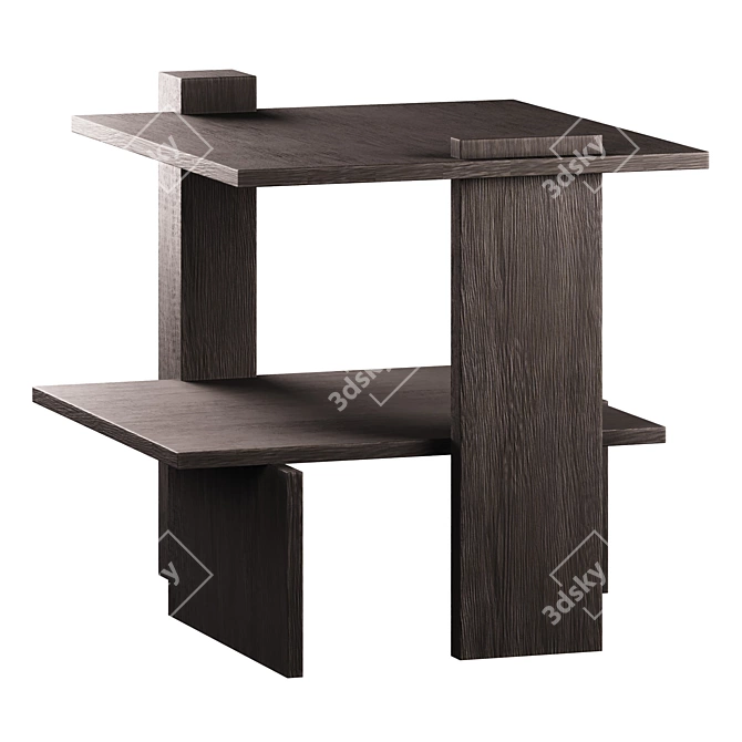 Teak Abstract Side Table | Ethnicraft 3D model image 2