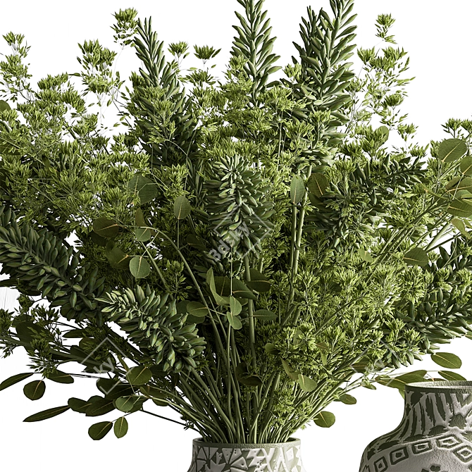 Rustic Vase Plant Set 3D model image 3