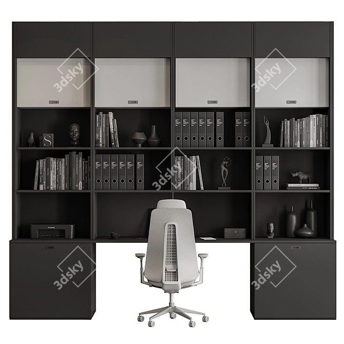 Modern Home Office Furniture Set 3D model image 2