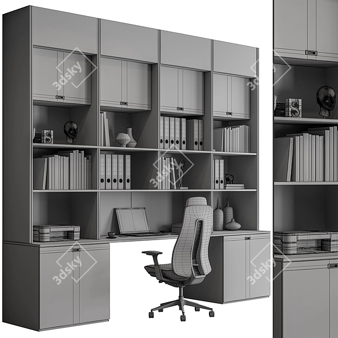 Modern Home Office Furniture Set 3D model image 5