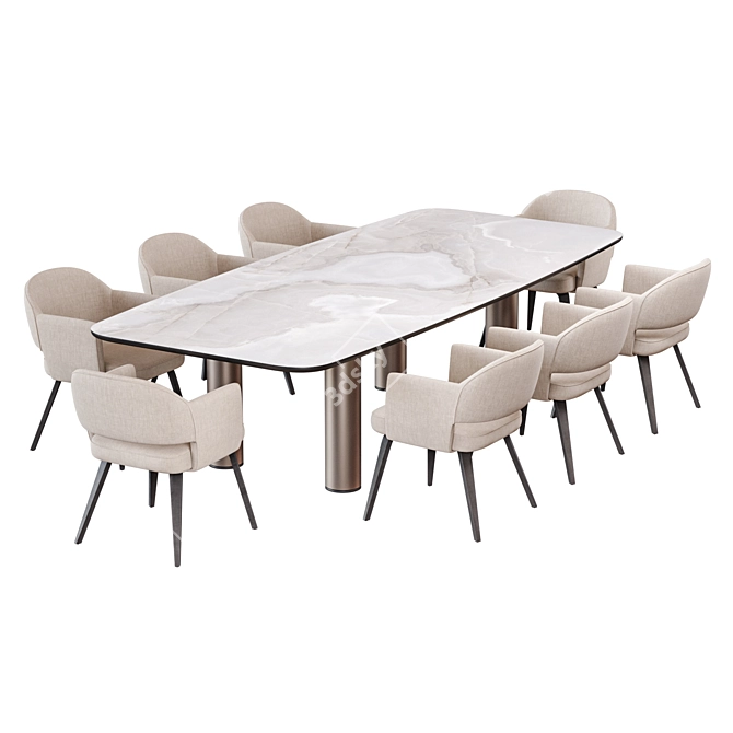 Stylish Park Dining Set 3D model image 6