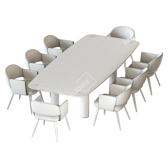 Stylish Park Dining Set 3D model image 10